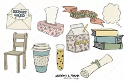 Groovy School Clipart Bundle  Education Clipart 
