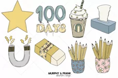 Groovy School Clipart Bundle  Education Clipart 