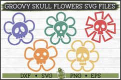 Groovy Skull Flowers SVG Files Product Image 1