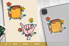 Cute Funny Retro Sticker Set Product Image 1