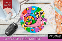 Groovy Car Coaster - Summer Coaster PNG Sublimation Product Image 1