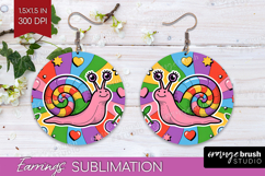 Groovy Round Earrings - Summer PNG Sublimation Product Image 1