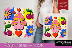 Groovy Tote Bag - Summer Tote Bag PNG Sublimation Product Image 1