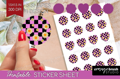 Groovy Round Sticker - Summer Printable Sticker Sheet Product Image 1