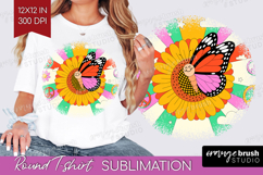Groovy Round Tshirt Background - Summer PNG Sublimation Product Image 1