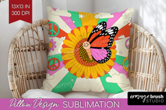 Groovy Pillow Sublimation - Summer Pillow Cover PNG Product Image 1