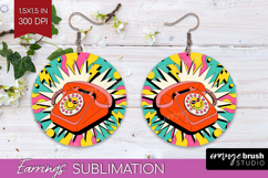 Groovy Round Earrings - Summer PNG Sublimation Product Image 1