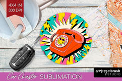 Groovy Car Coaster - Summer Coaster PNG Sublimation Product Image 1