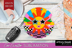 Groovy Car Coaster - Summer Coaster PNG Sublimation Product Image 1
