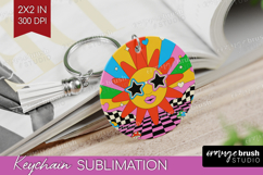 Groovy Keychain PNG - Summer Keychain Sublimation Product Image 1