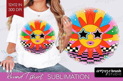 Groovy Round Tshirt Background - Summer PNG Sublimation Product Image 1