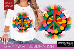 Groovy Round Tshirt Background - Summer PNG Sublimation Product Image 1