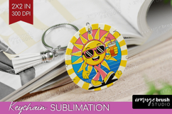 Groovy Keychain PNG - Summer Keychain Sublimation Product Image 1
