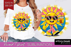 Groovy Round Tshirt Background - Summer PNG Sublimation Product Image 1