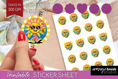 Groovy Round Sticker - Summer Printable Sticker Sheet Product Image 1