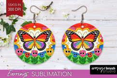 Groovy Round Earrings - Summer PNG Sublimation Product Image 1