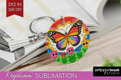 Groovy Keychain PNG - Summer Keychain Sublimation Product Image 1