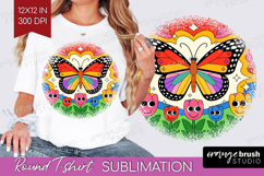 Groovy Round Tshirt Background - Summer PNG Sublimation Product Image 1