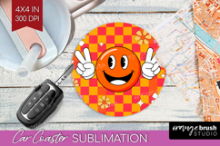 Groovy Car Coaster - Summer Coaster PNG Sublimation Product Image 1