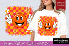 Groovy Square Tshirt Background - Summer PNG Sublimation Product Image 1