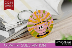 Groovy Keychain PNG - Summer Keychain Sublimation Product Image 1