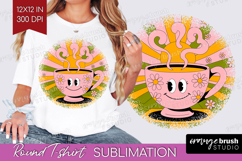 Groovy Round Tshirt Background - Summer PNG Sublimation Product Image 1
