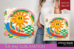 Groovy Tote Bag - Summer Tote Bag PNG Sublimation Product Image 1