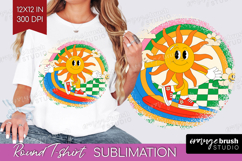 Groovy Round Tshirt Background - Summer PNG Sublimation Product Image 1
