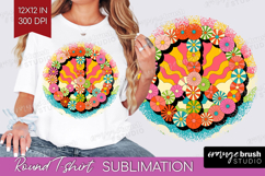 Groovy Round Tshirt Background - Summer PNG Sublimation Product Image 1