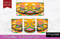 Groovy Mug Wrap - Summer Mug PNG Sublimation Product Image 1