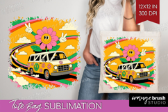 Groovy Tote Bag - Summer Tote Bag PNG Sublimation Product Image 1
