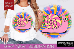 Groovy Round Tshirt Background - Summer PNG Sublimation Product Image 1
