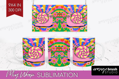 Groovy Mug Wrap - Summer Mug PNG Sublimation Product Image 1