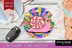 Groovy Car Coaster - Summer Coaster PNG Sublimation Product Image 1
