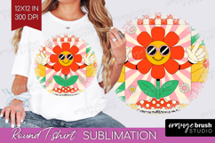 Groovy Round Tshirt Background - Summer PNG Sublimation Product Image 1