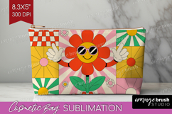 Groovy Cosmetic Bag - Summer Makeup Bag PNG Sublimation Product Image 1