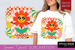 Groovy Square Tshirt Background - Summer PNG Sublimation Product Image 1