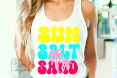 Sun Salt Sand SVG - Retro Summer Vibes - Beach Life SVG Product Image 1