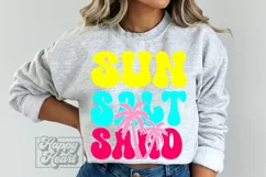 Sun Salt Sand SVG - Retro Summer Vibes - Beach Life SVG Product Image 2