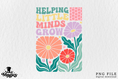 Retro Teacher PNG | Groovy Floral Teacher Sublimation Design Product Image 3