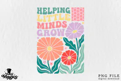 Retro Teacher PNG | Groovy Floral Teacher Sublimation Design Product Image 3