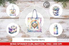 Groovy Teacher Retro Wind Spinner Product Image 1