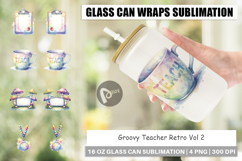 Groovy Teacher Retro Glass Can Product Image 1