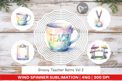 Groovy Teacher Retro Wind Spinner Product Image 1