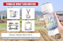 Groovy Teacher Retro Tumbler Product Image 1