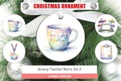 Groovy Teacher Retro Ornament Product Image 1