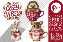 Teacup Autumn Animals Sublimation Product Image 1