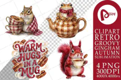 Teacup Autumn Animals Sublimation Product Image 1