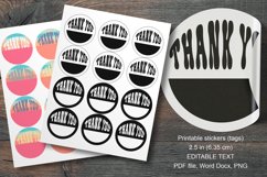 Groovy Thank You Round Labels 12 pcs per paper