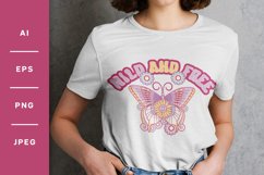 Wild and Free, Multicolor Boho Butterfly with Flowers Design Product Image 1